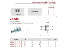 262AC - VSUVKA AG OCELOVÁ/NI EUROPEAN DN 7,8 catalog-item_2652998_img_17084071470697