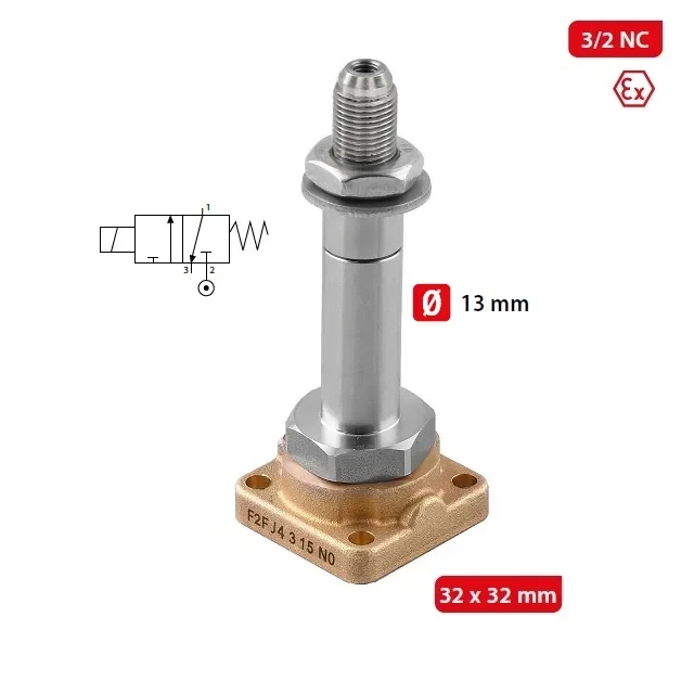 F2F FLUID SOL Ø13- 3/2 NC PŘÍMO OVLÁDANÝ VENTIL
