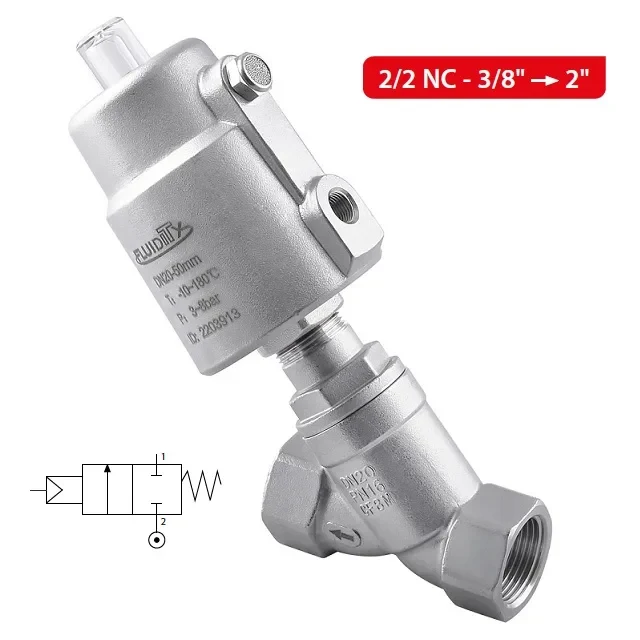 X1Y 2/2 NC SEDLOVÝ FLUID/AIR SS/PTFE