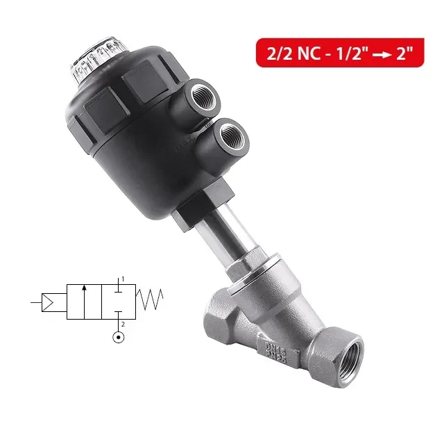 X2Y 2/2 NC SEDLOVÝ FLUID/AIR SS/PTFE