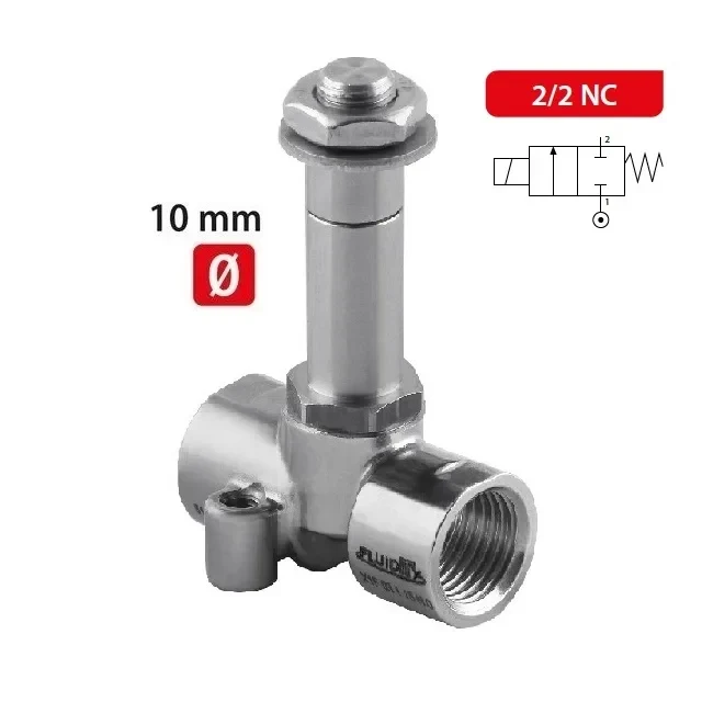 X1F FLUID SOL Ø10- 2/2 NC/SS PŘÍMO OVLÁDANÝ SOLENOID
