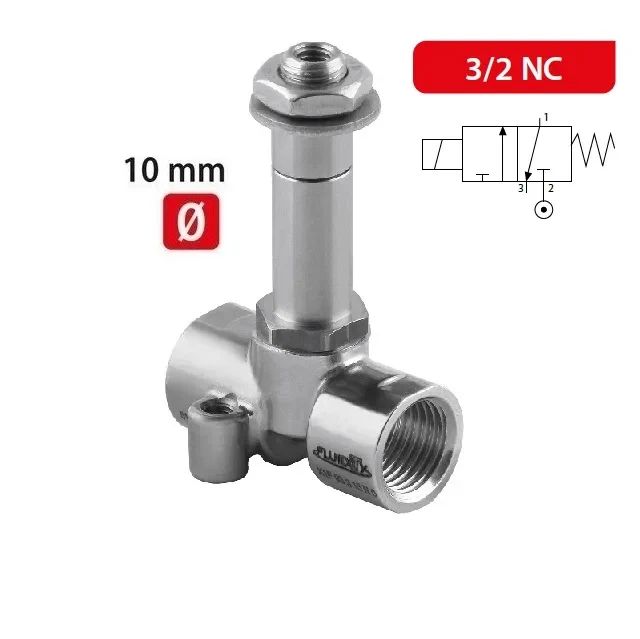 X1F FLUID SOL Ø10- 3/2 NC/SS PŘÍMO OVLÁDANÝ SOLENOID