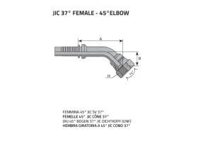 Hydraulické koncovky a&nbsp;objímky Koncovky kuž.74° - JIC závity UNF