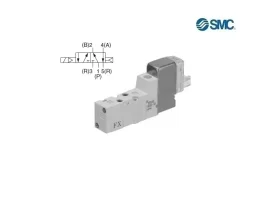 SYJ3000 5/2 Elektromagnetický nepřímo ovl. ventil