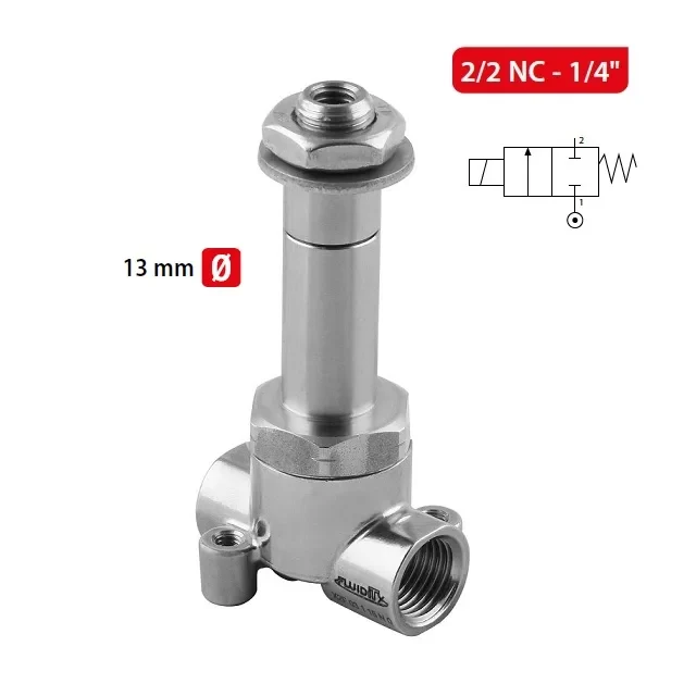 X2F 2/2 NC/SS - SOLENOID PRO KAPALINY - 