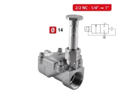 X4A -2/2 NC ELEKTROMAGNETICKÝ SS VENTIL SERVO-ASIST