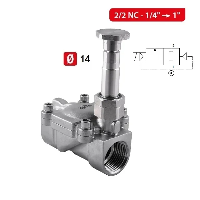X4A -2/2 NC ELEKTROMAGNETICKÝ SS VENTIL SERVO-ASIST