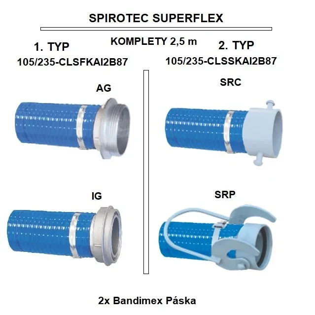 Armovaný komplet Superflex DN105 - 2,5 m