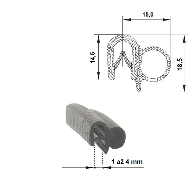 PIRELI-U PVC/EPDM 78°Sh GA1.114 PIRELI-U PVC/EPDM 78°Sh GA1.114