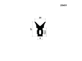 KOMPAKTNÍ EPDM 60°ShA PROFIL "25451"