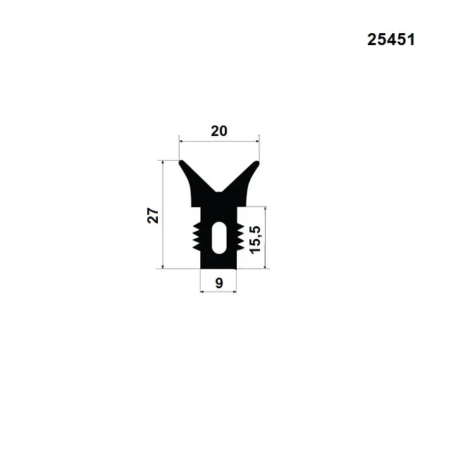 KOMPAKTNÍ EPDM 60°ShA PROFIL "25451" KOMPAKTNÍ EPDM 60°ShA PROFIL "25451"