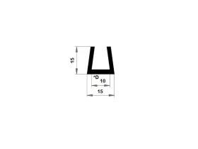 PROFIL TVAR U EPDM 70° ShA 26008