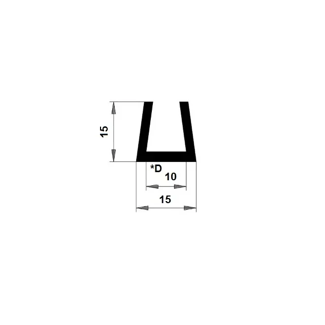 PROFIL TVAR U EPDM 70° ShA 26008