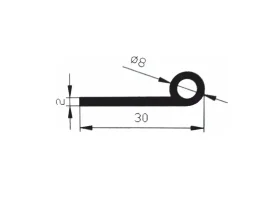 PROFIL TVARU P, EPDM 70°Sh 26058