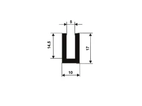 PROFIL TVAR U EPDM 60° ShA 26061