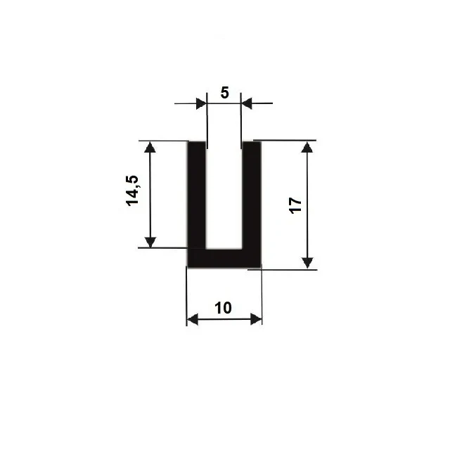 PROFIL TVAR U EPDM 60° ShA 26061