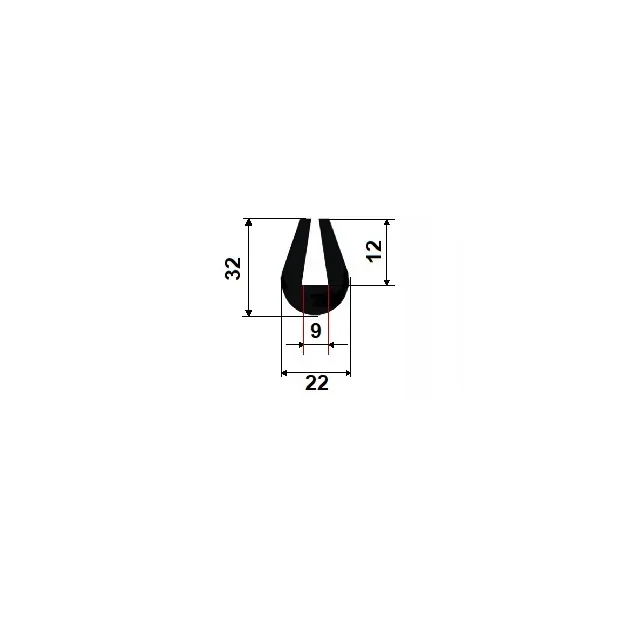 PROFIL TVAR U EPDM 60° ShA 26063 - 