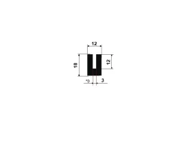 PROFIL TVAR U EPDM 60° ShA 26064