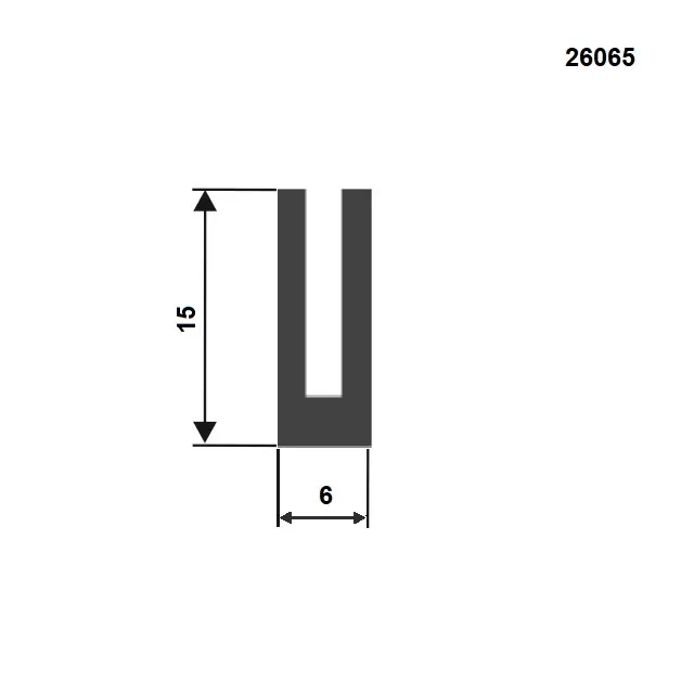 PROFIL TVAR U EPDM 70 ShA 26065