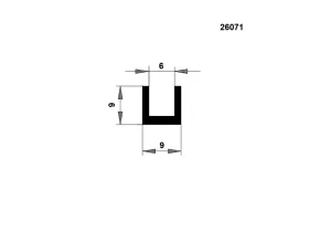 PROFIL TVAR U EPDM 70 ShA 26071