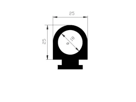 PROFIL EPDM 70° ShA 26074