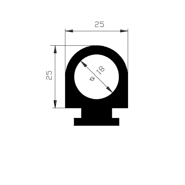 PROFIL EPDM 70° ShA 26074