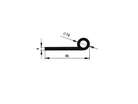 PROFIL TVARU P, EPDM 70°Sh 26080