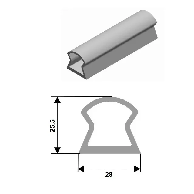 PROFIL SILIKONOVÝ 60°ShA 26081 PROFIL SILIKONOVÝ 60°ShA 26081