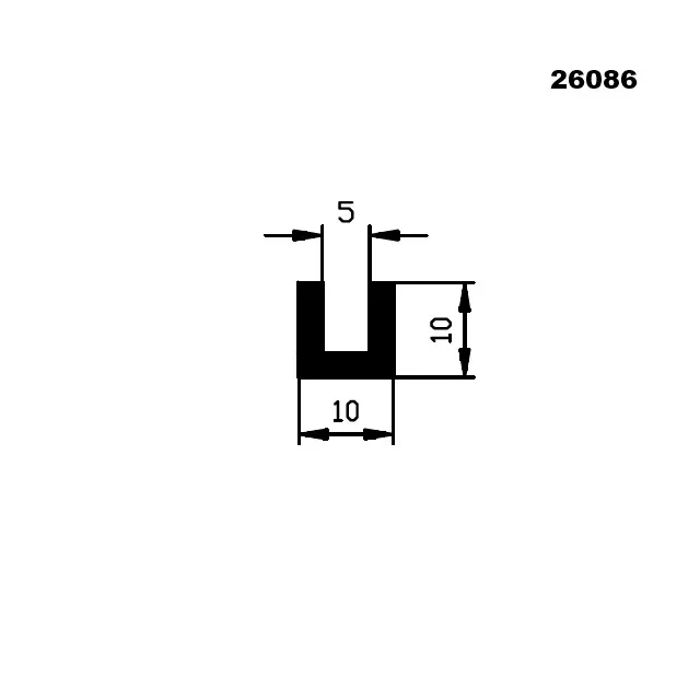 PROFIL TVAR U EPDM 70° ShA 26086