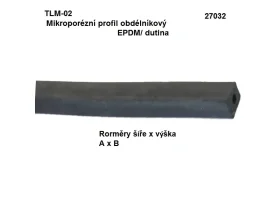 Mikroporézní profil obdélníkový z&nbsp;EPDM/ dutina (i bez dutiny) catalog-item_2634778_img_16728885128425