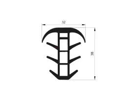PROFIL TVAR T EPDM 70°ShA 27055