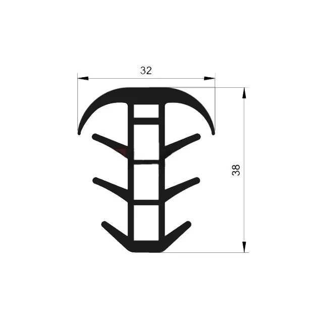 PROFIL TVAR T EPDM 70°ShA 27055 PROFIL TVAR T EPDM 70°ShA 27055