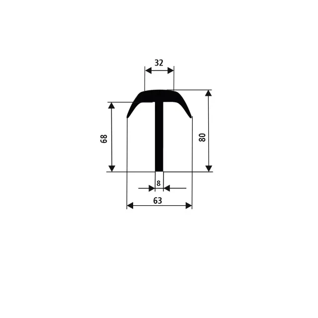 PROFIL "T" EPDM 70°ShA 29007 PROFIL "T" EPDM 70°ShA 29007